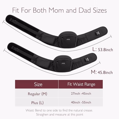 Momcozy Hip Seat Baby Carrier Black, Medium thumbnail 2