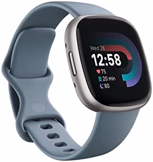 Fitbit Versa 4 Fitness Smartwatch Waterfall Blue/Platinum | Unit 4220 - Auction listing