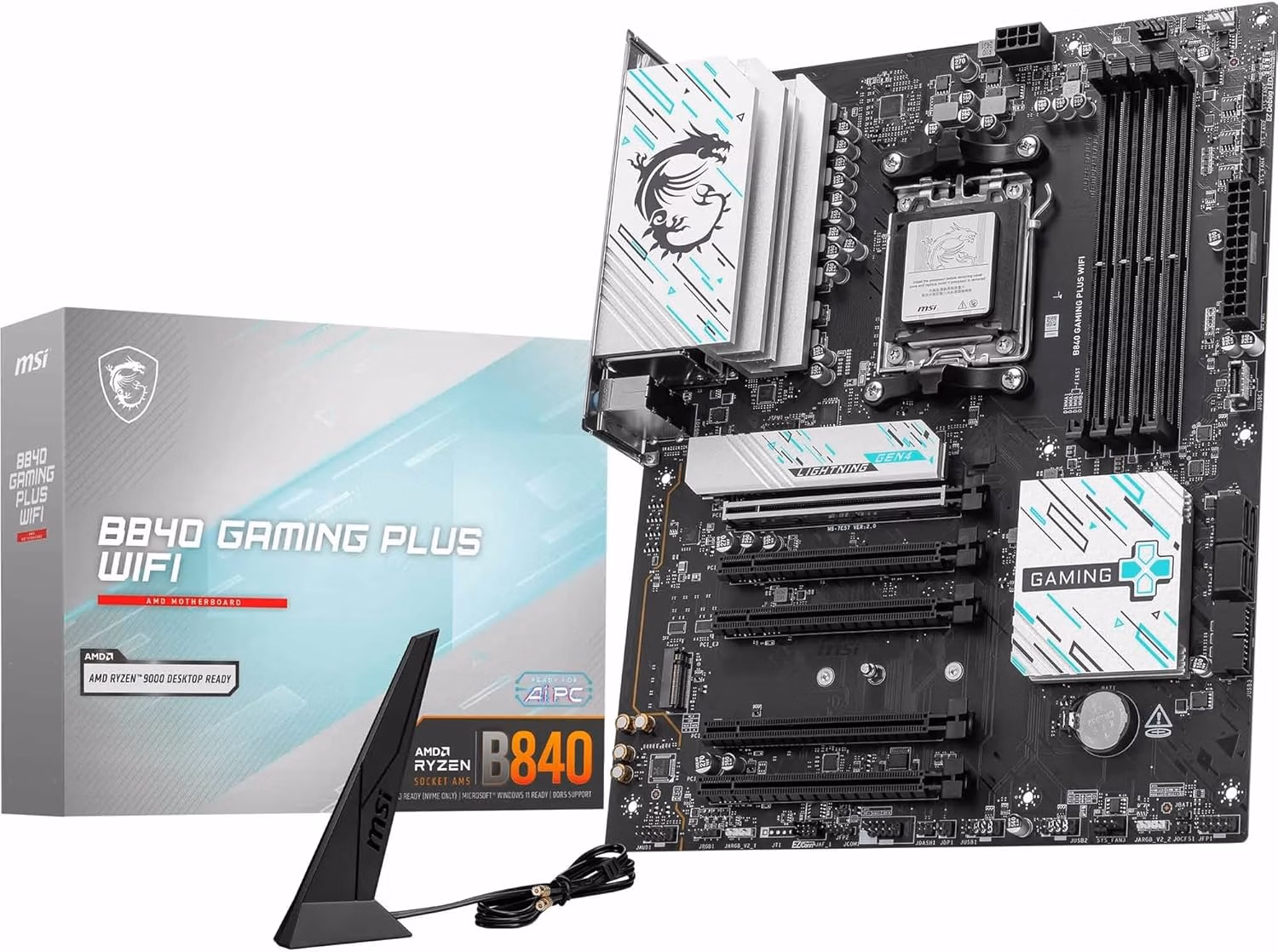 MSI B840 Gaming Plus WiFi Motherboard OC M.2 Gen4 AM5 PCIe x16 - Auction listing
