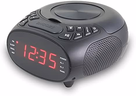 GPX Dual Alarm CD Clock Radio CC318B Top Load Black - Auction listing