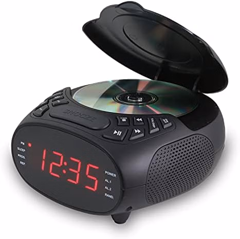 GPX Dual Alarm CD Clock Radio CC318B Top Load Black thumbnail 3