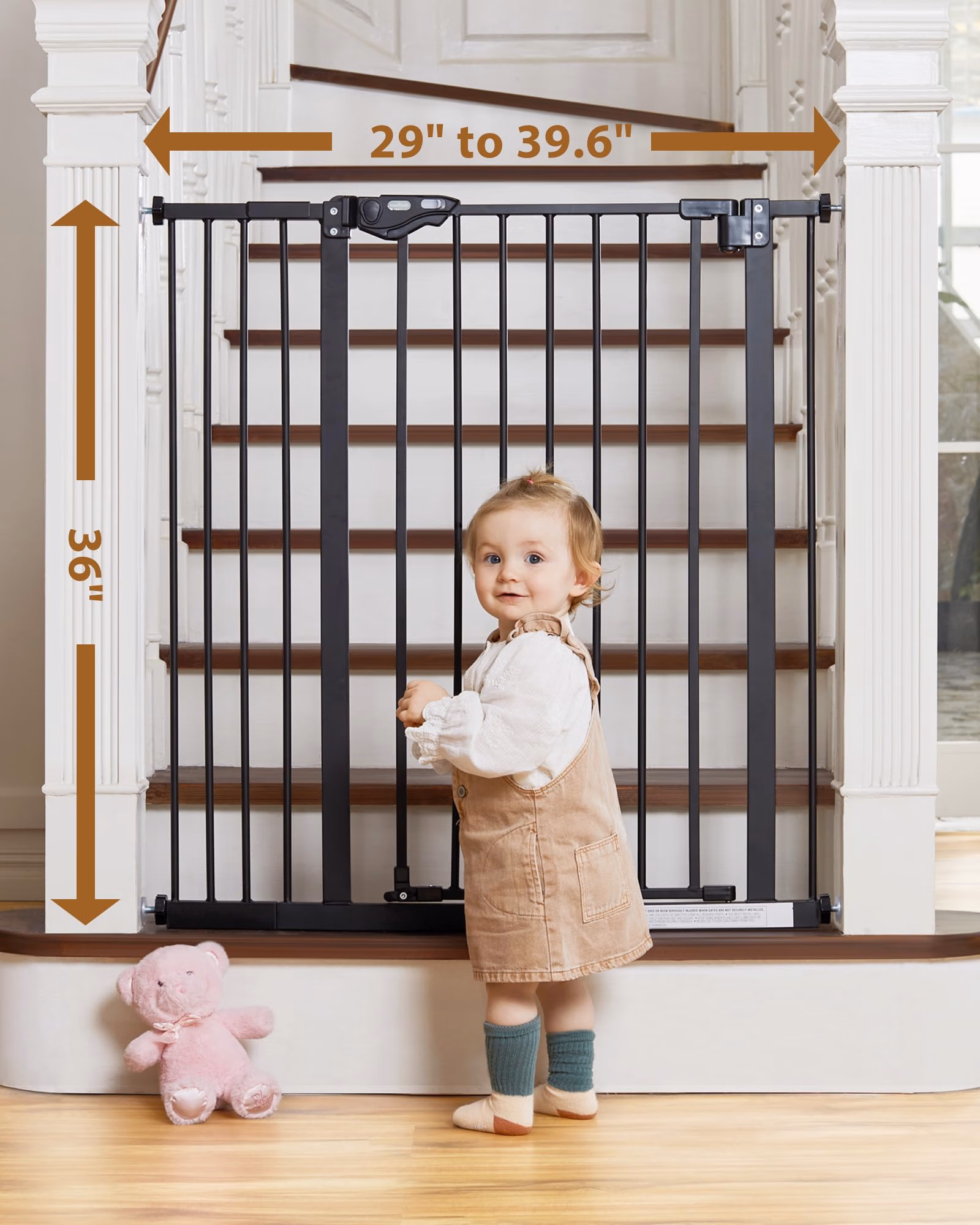 InnoTruth 36" Tall Baby Gate for Dogs VC1913 Black thumbnail 4