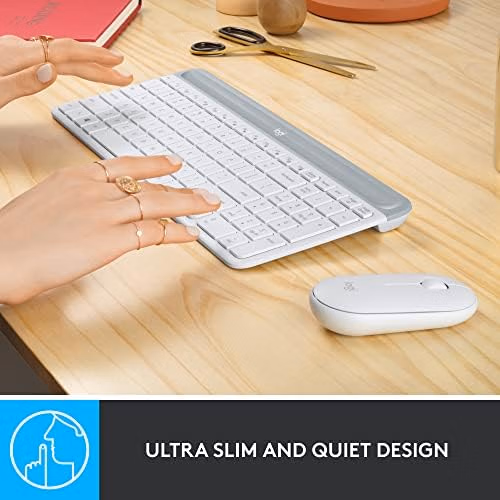 Logitech MK470 Slim Wireless Keyboard and Mouse Combo Off White | Unit 8653 thumbnail 4