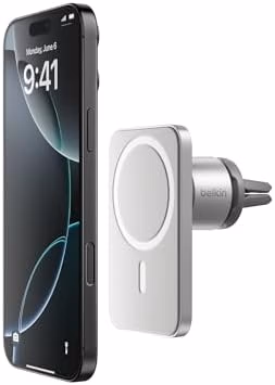 Belkin MagSafe Vent Mount Pro Pixel 10 16 15 14 Series iPhone 17 Gray - Auction listing