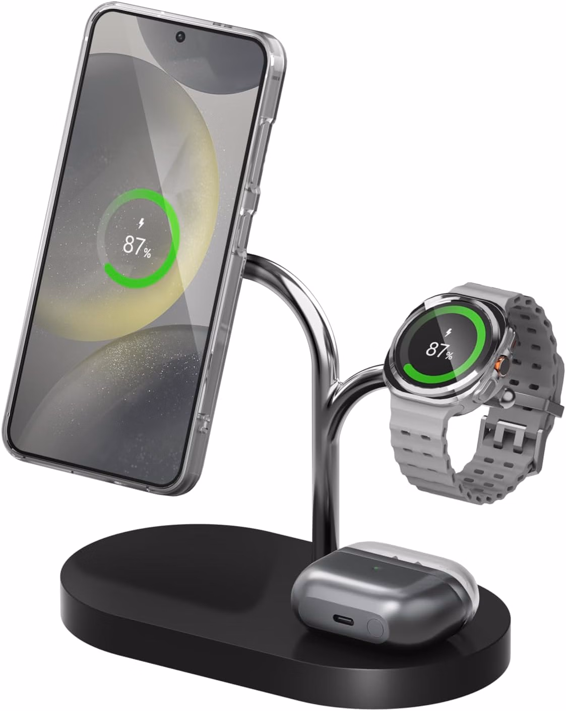 Samsung 3-in-1 Wireless Charging Black, Fast-Charging, Magnetic Design, Qi2-Certified thumbnail 4