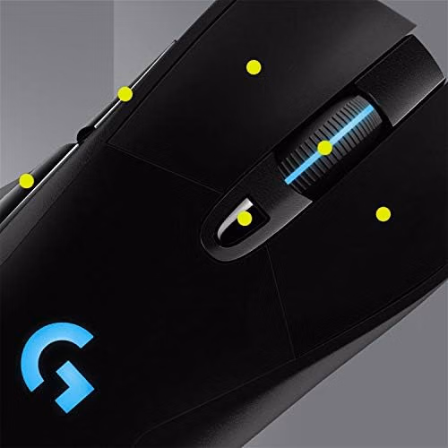 Logitech G703 Lightspeed Wireless Gaming Mouse W/Hero 25K Sensor 100-25 Black thumbnail 6