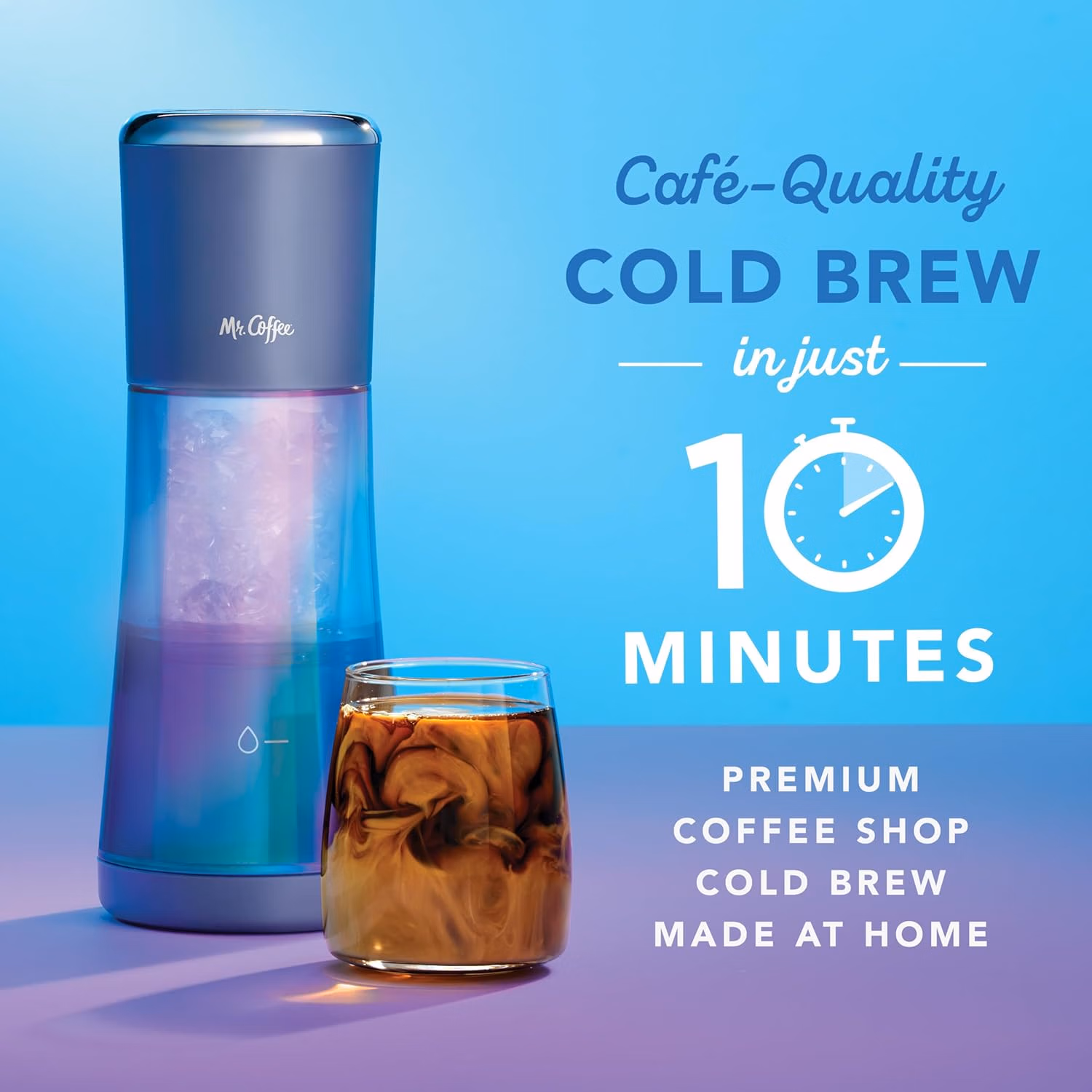 Mr. Coffee® Express Cold Brew Coffee Maker, 10-Minute Cold Brew Coffee Machine, Indigo thumbnail 5