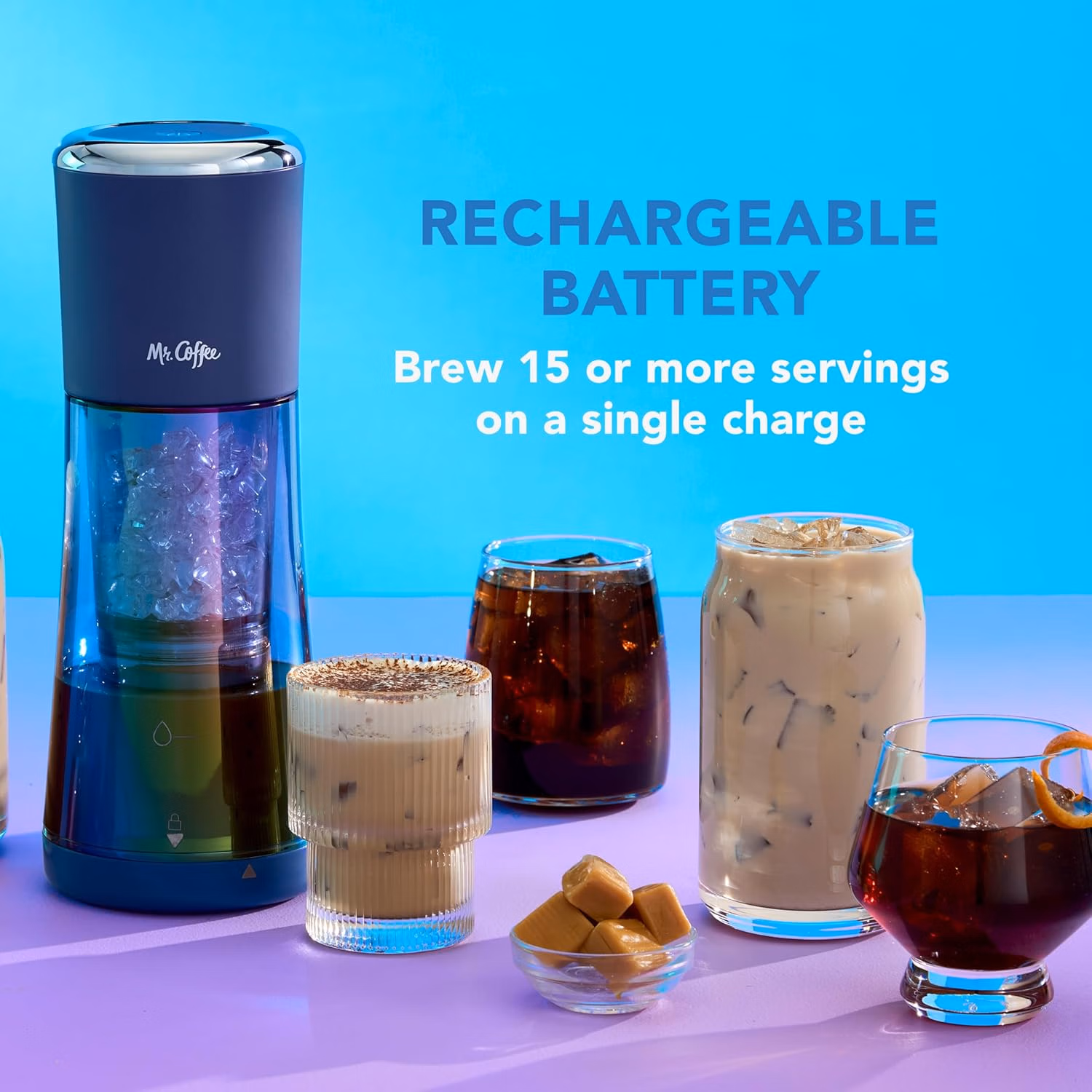 Mr. Coffee® Express Cold Brew Coffee Maker, 10-Minute Cold Brew Coffee Machine, Indigo thumbnail 3