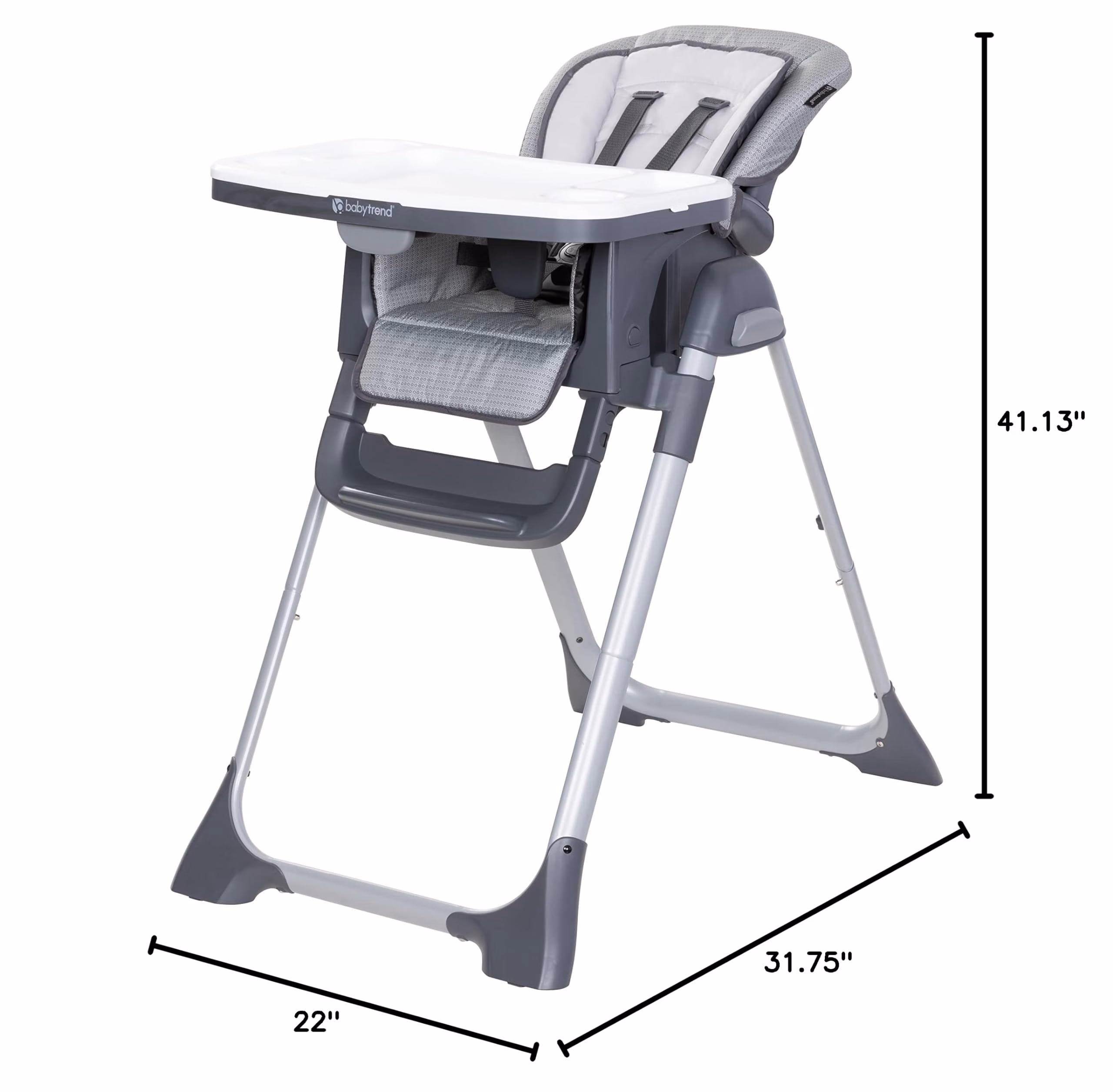 Baby Trend Sit Right 2.0 3-in-1 High Chair HC02E27A Cozy Grey thumbnail 4