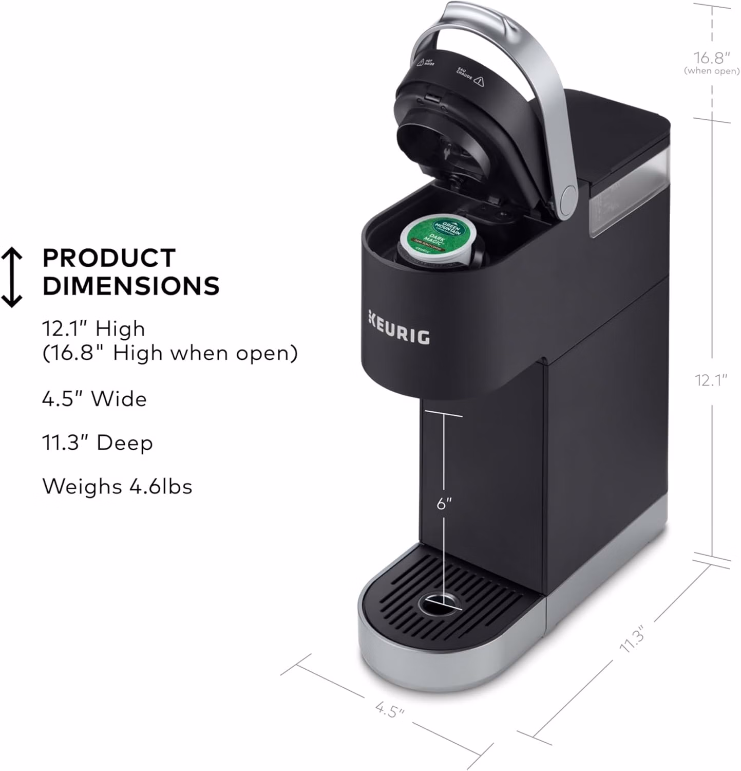 Keurig K-Mini Plus Single Serve K-Cup Pod Coffee Maker Matte Black thumbnail 6