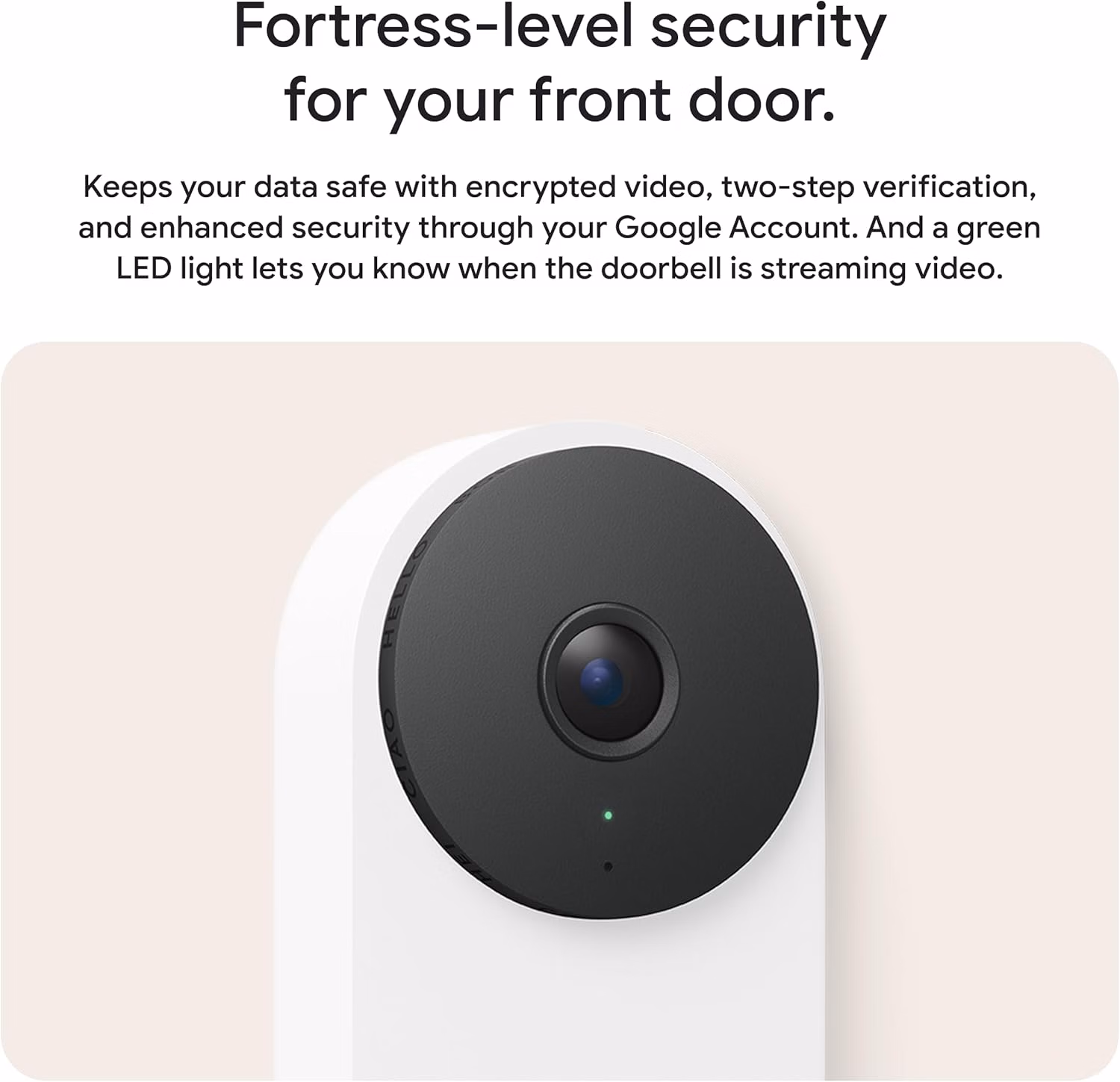 Google Nest Doorbell Wired Live View 3rd Gen 2-Way Audio GA09969-US Linen thumbnail 4