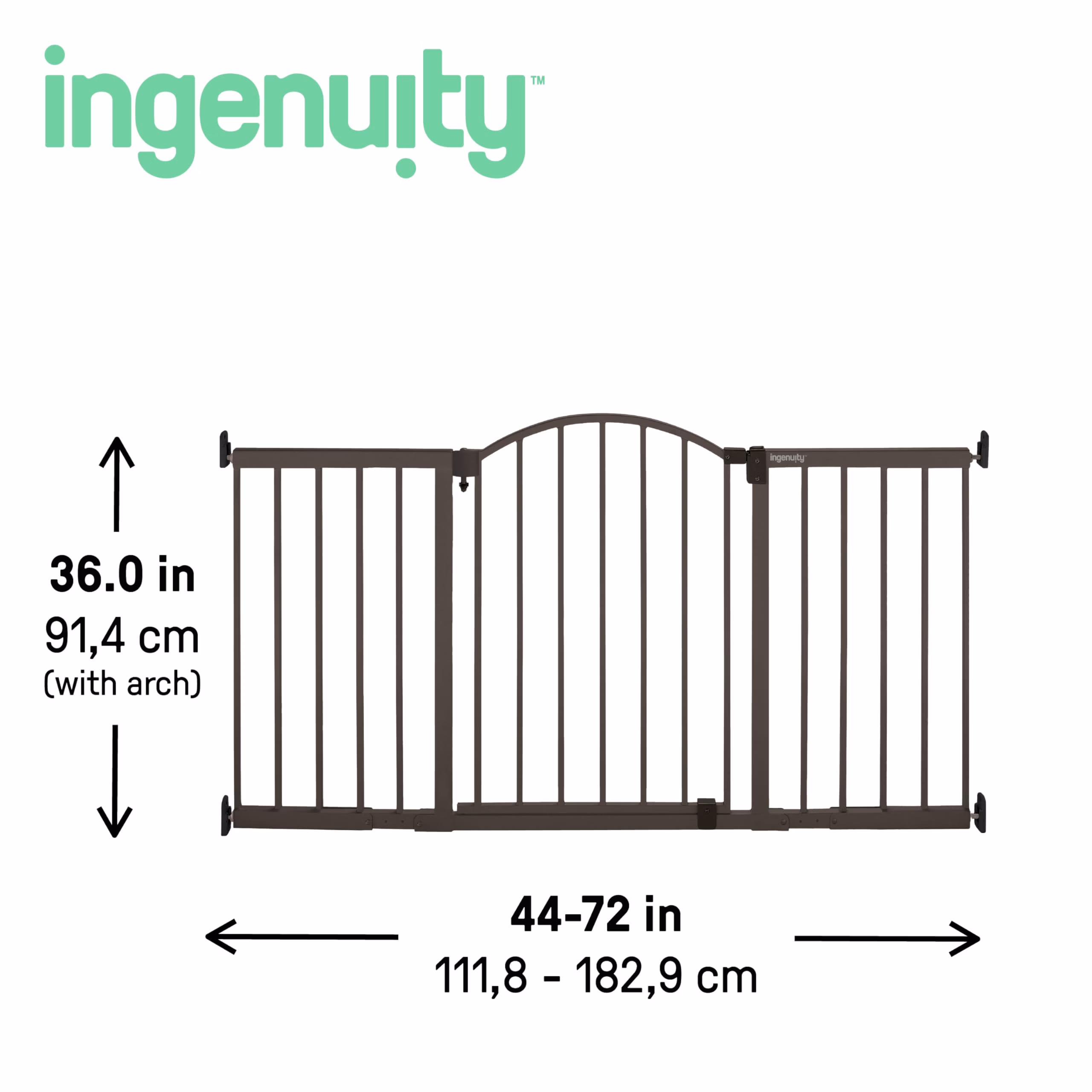 Ingenuity Decorative Extra Wide Baby Gate & Dog Gate 44"-72" 27270 Bronze thumbnail 3