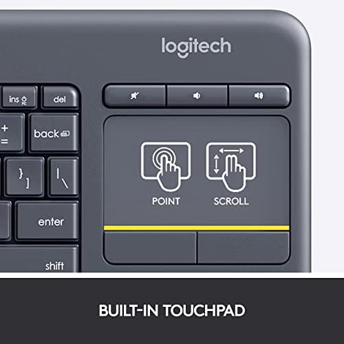 Logitech Wireless Touch TV Keyboard with Easy K400 Plus Black | Unit 3846 thumbnail 6