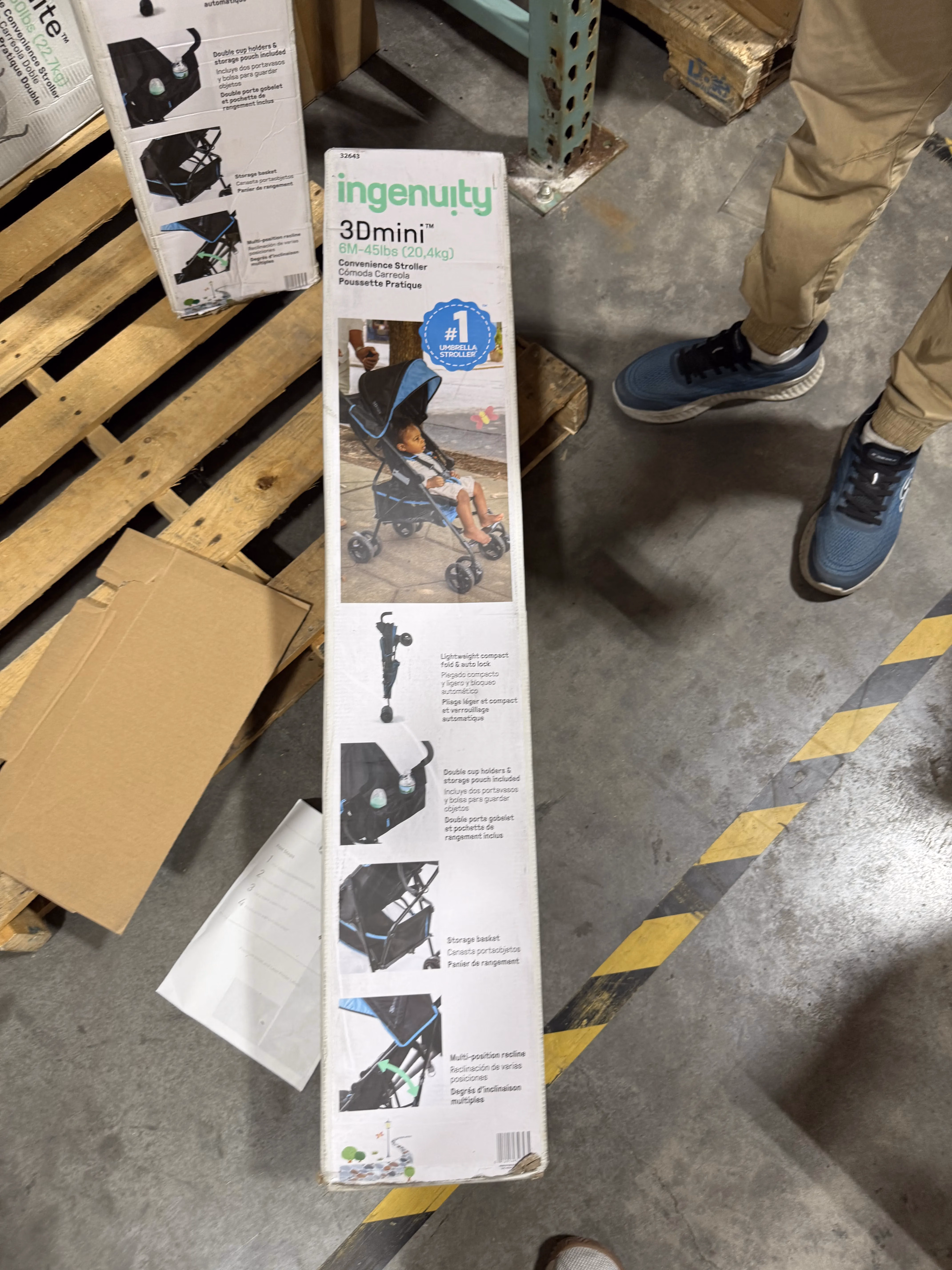 Ingenuity 3D Mini Convenience Stroller Multi-Position Recline 32643 Blue/Black thumbnail 4