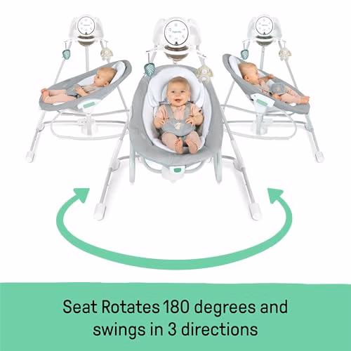 Ingenuity InLighten 2-in-1 Soothing Baby Swing & Rocker Sounds Remy thumbnail 4