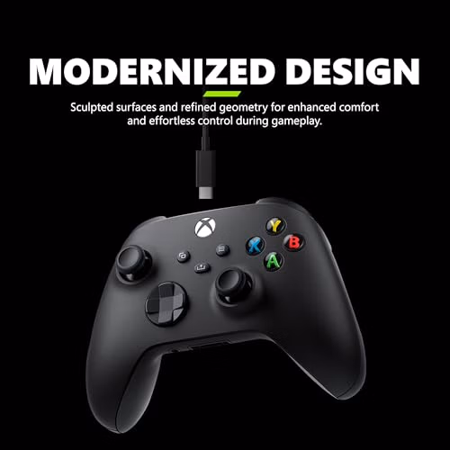 Xbox Wireless Gaming Controller + USB-C® Cable 2025 FireTV Sticks Carbon Black thumbnail 4