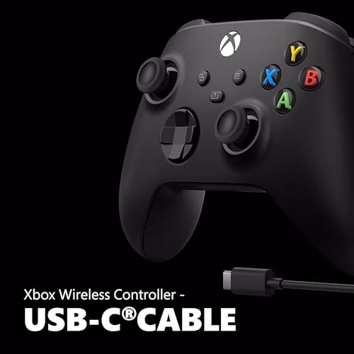 Xbox Wireless Gaming Controller + USB-C® Cable 2025 FireTV Sticks Carbon Black thumbnail 3