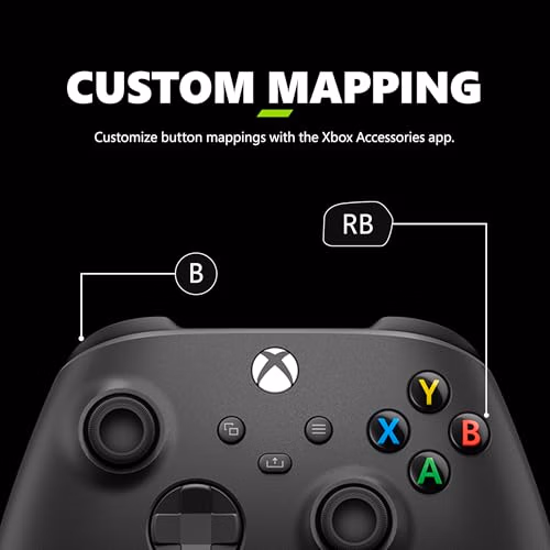 Xbox Wireless Gaming Controller + USB-C® Cable 2025 FireTV Sticks Carbon Black thumbnail 6