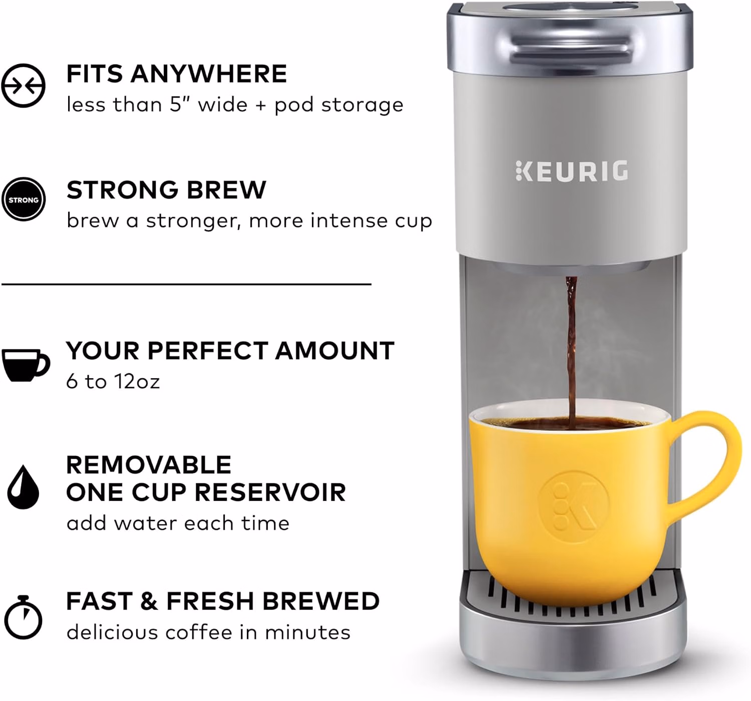 Keurig K-Mini Plus Single Serve K-Cup Pod Coffee Maker Studio Gray thumbnail 6
