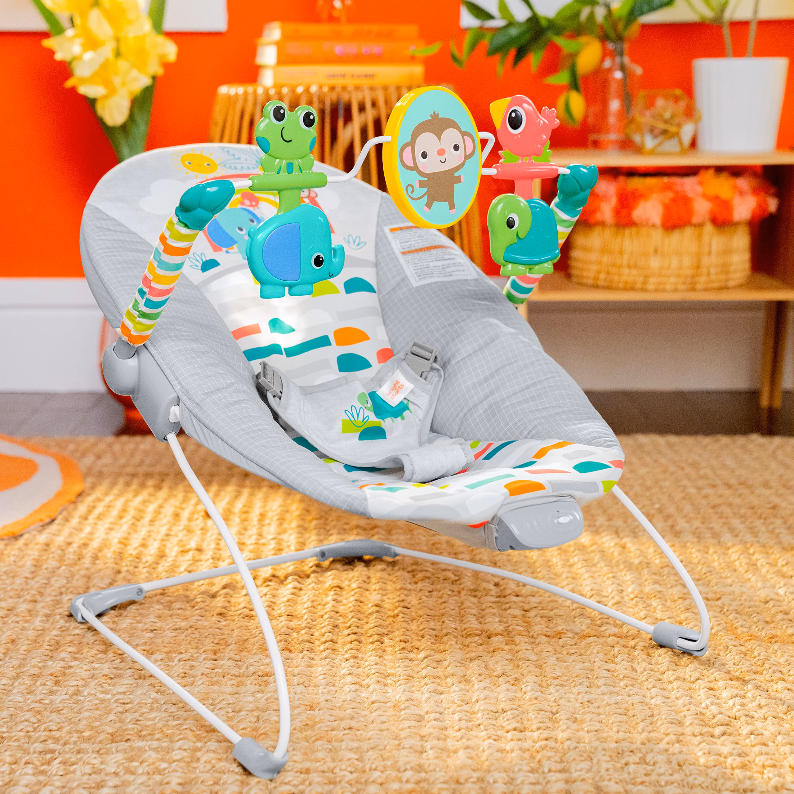 Bright Starts Playful Paradise Comfy Baby Bouncer Seat with Soothing 13070 thumbnail 6