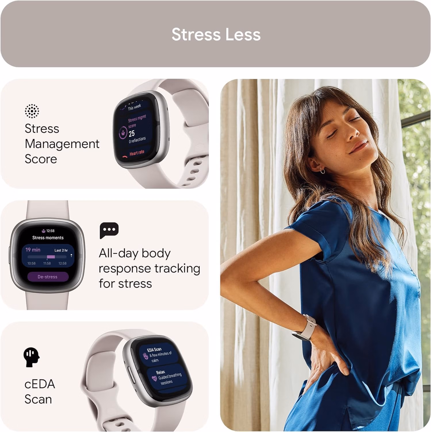 Fitbit Sense 2 Advanced Health Blue Mist/Pale Gold thumbnail 6