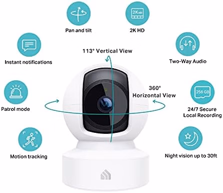 Kasa Smart Kasa 2K+ Indoor Pan/Tilt Wired Security Camera Night Vision KC410S thumbnail 4