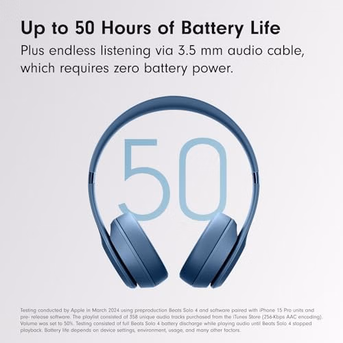 Beats Solo 4 MUW43LL/A Slate Blue Up to 50-Hour Battery Life thumbnail 6