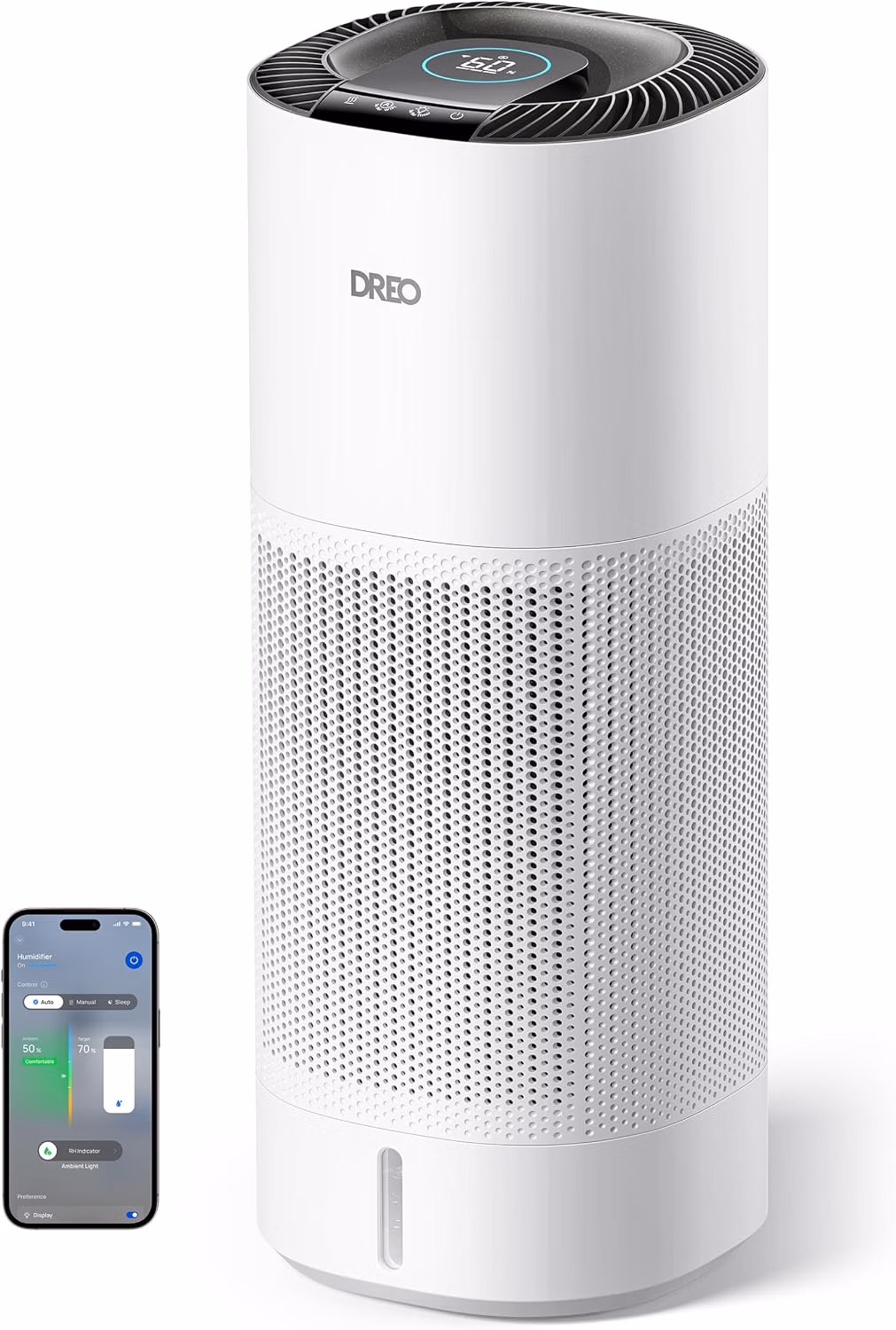DREO Smart Evaporative Humidifier Large Room up 10L DR-HHM014S White - Main product image