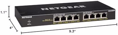 NETGEAR 8-Port PoE+ Gigabit Ethernet Unmanaged Essentials GS308PP-100NAS thumbnail 3