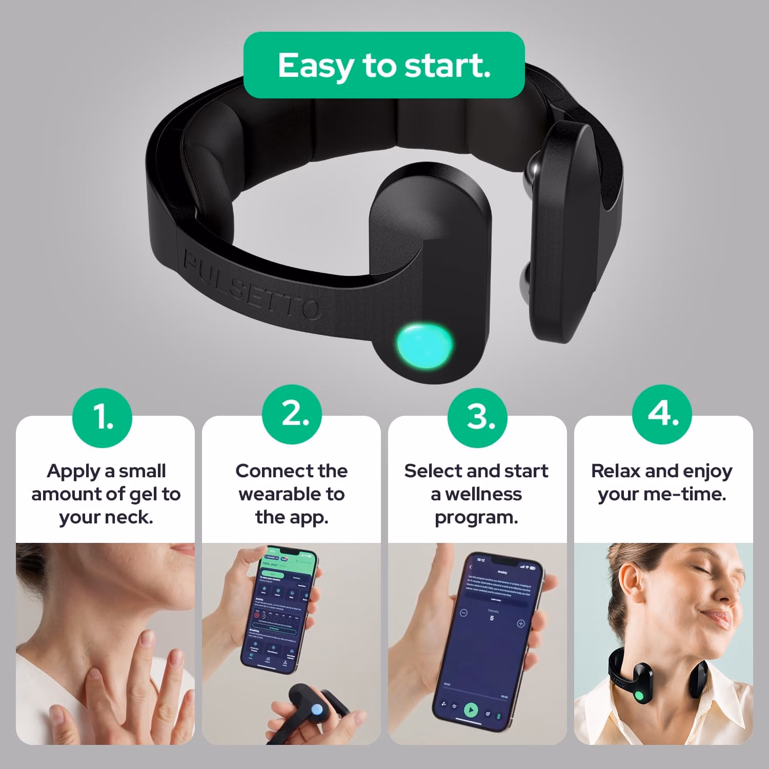 Pulsetto FIT Wellness Wearable with Vagus Nerve Support – Patented Neuro Technology for Relaxation, Stress Balance, Focus, and Restful Sleep thumbnail 3