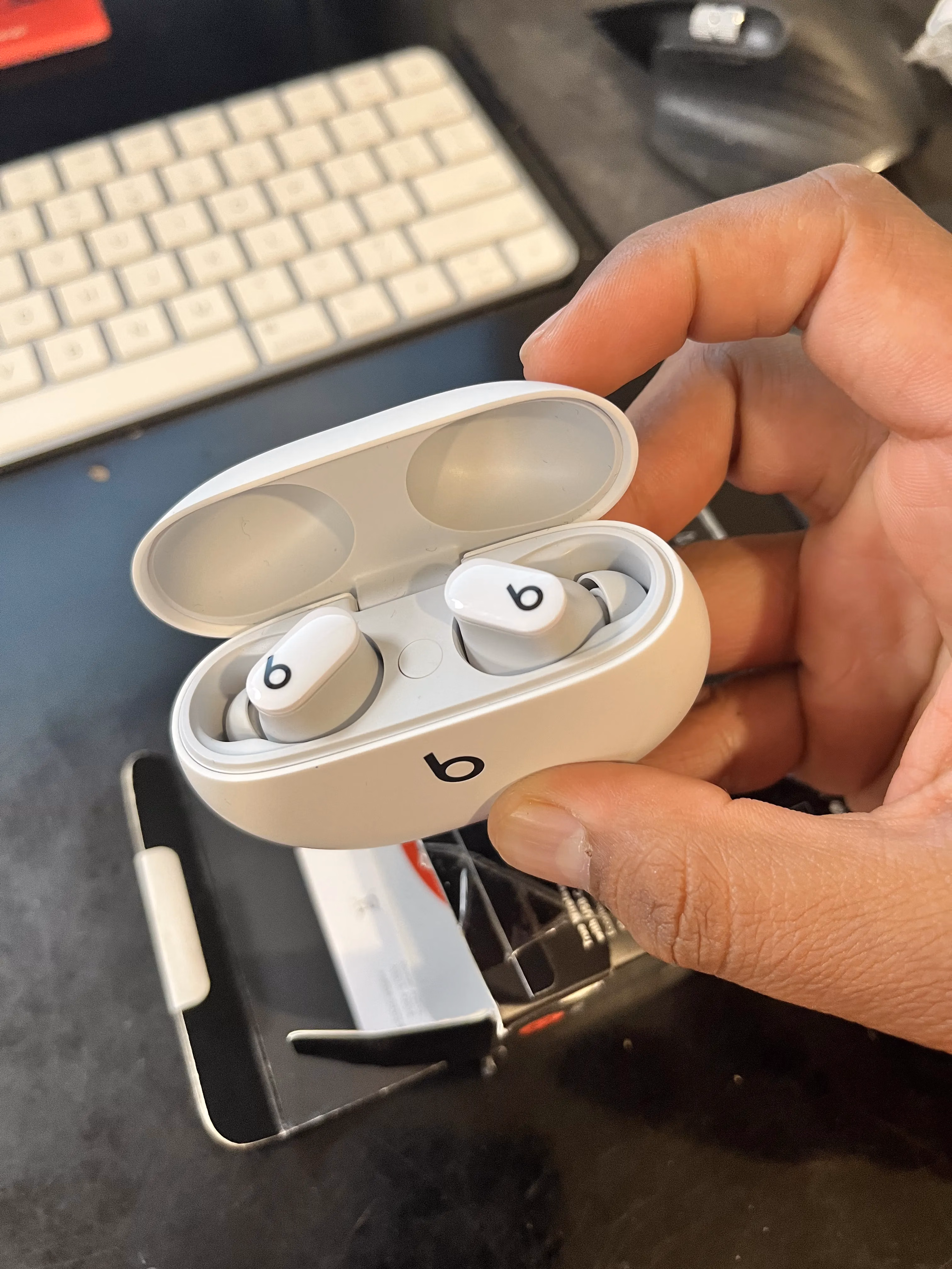 Beats Studio Buds - True Wireless Noise Cancelling Earbuds - Compatible with Apple & Android, Built-in Microphone, IPX4 Rating, Sweat Resistant Earphones, Class 1 Bluetooth Headphones - White thumbnail 2