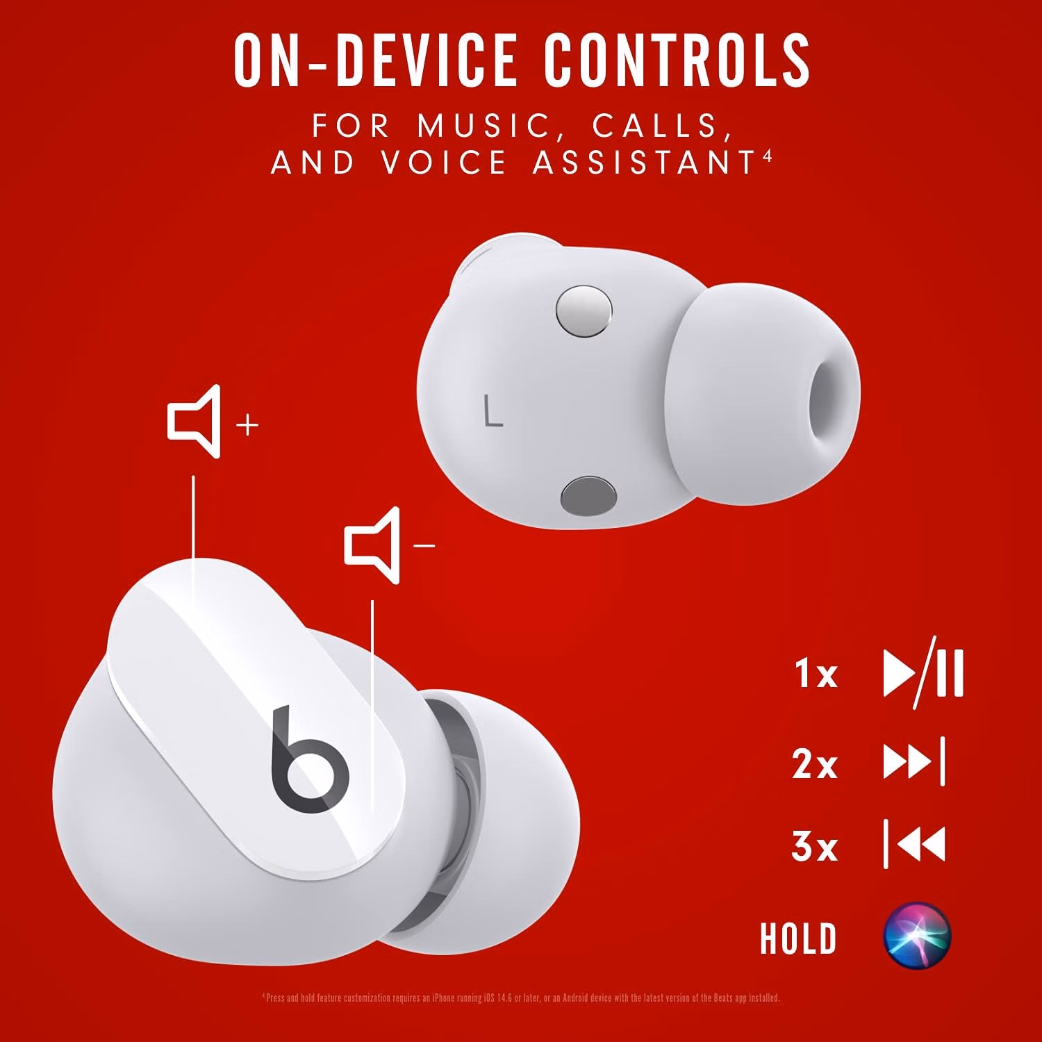 Beats Studio Buds - True Wireless Noise Cancelling Earbuds - Compatible with Apple & Android, Built-in Microphone, IPX4 Rating, Sweat Resistant Earphones, Class 1 Bluetooth Headphones - White thumbnail 6