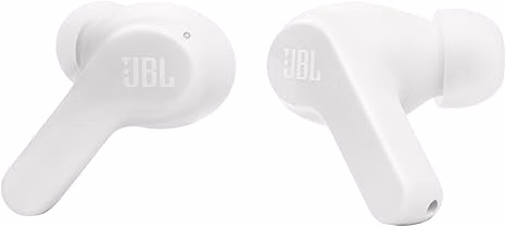 JBL Vibe Beam - True Wireless JBL Deep Bass Sound Earbuds, Bluetooth 5.2, Water & Dust Resistant, Hands-free call with VoiceAware, Up to 32 hours of battery life (White) thumbnail 1