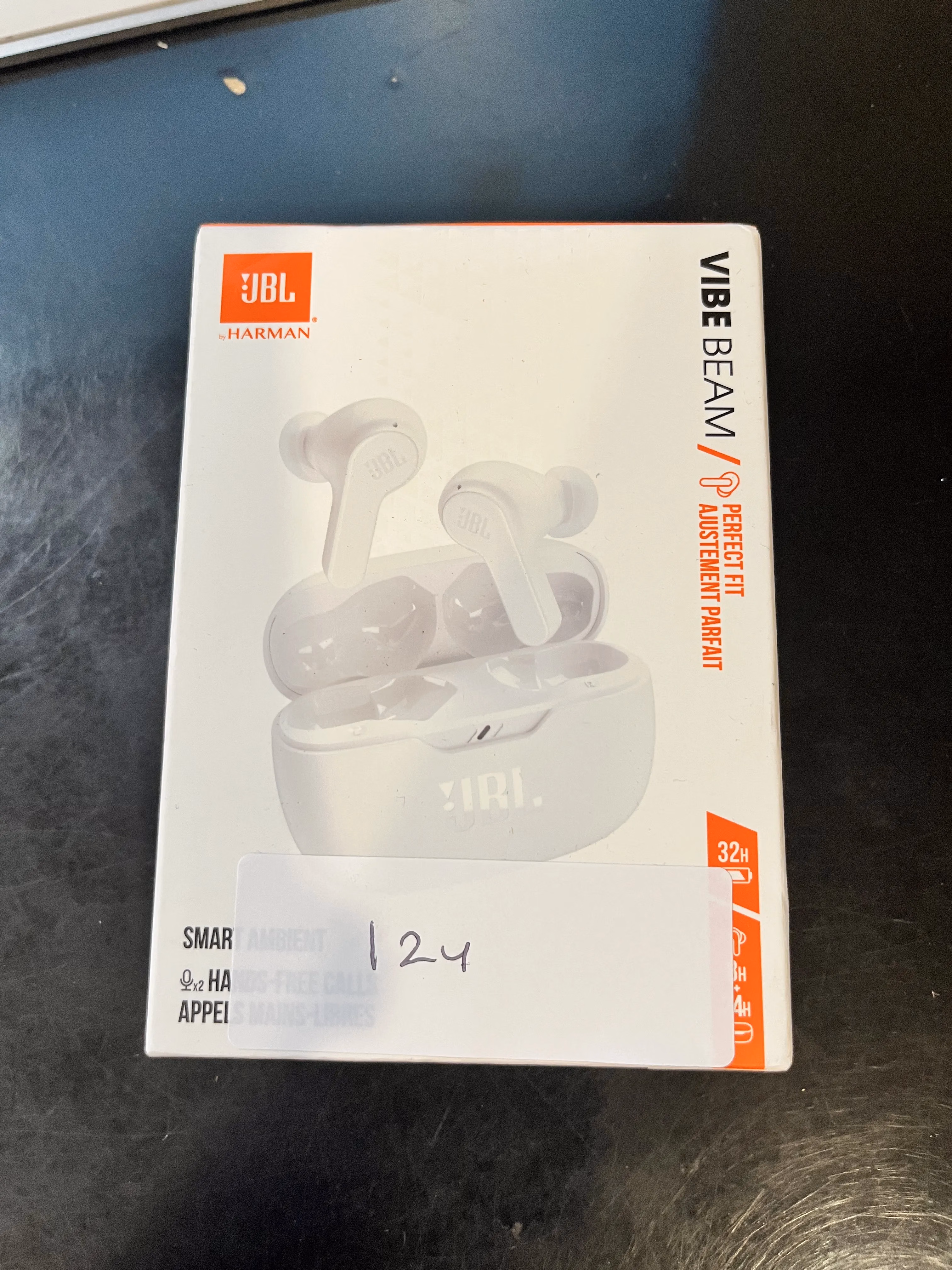 JBL Vibe Beam - True Wireless JBL Deep Bass Sound Earbuds, Bluetooth 5.2, Water & Dust Resistant, Hands-free call with VoiceAware, Up to 32 hours of battery life (White) thumbnail 2