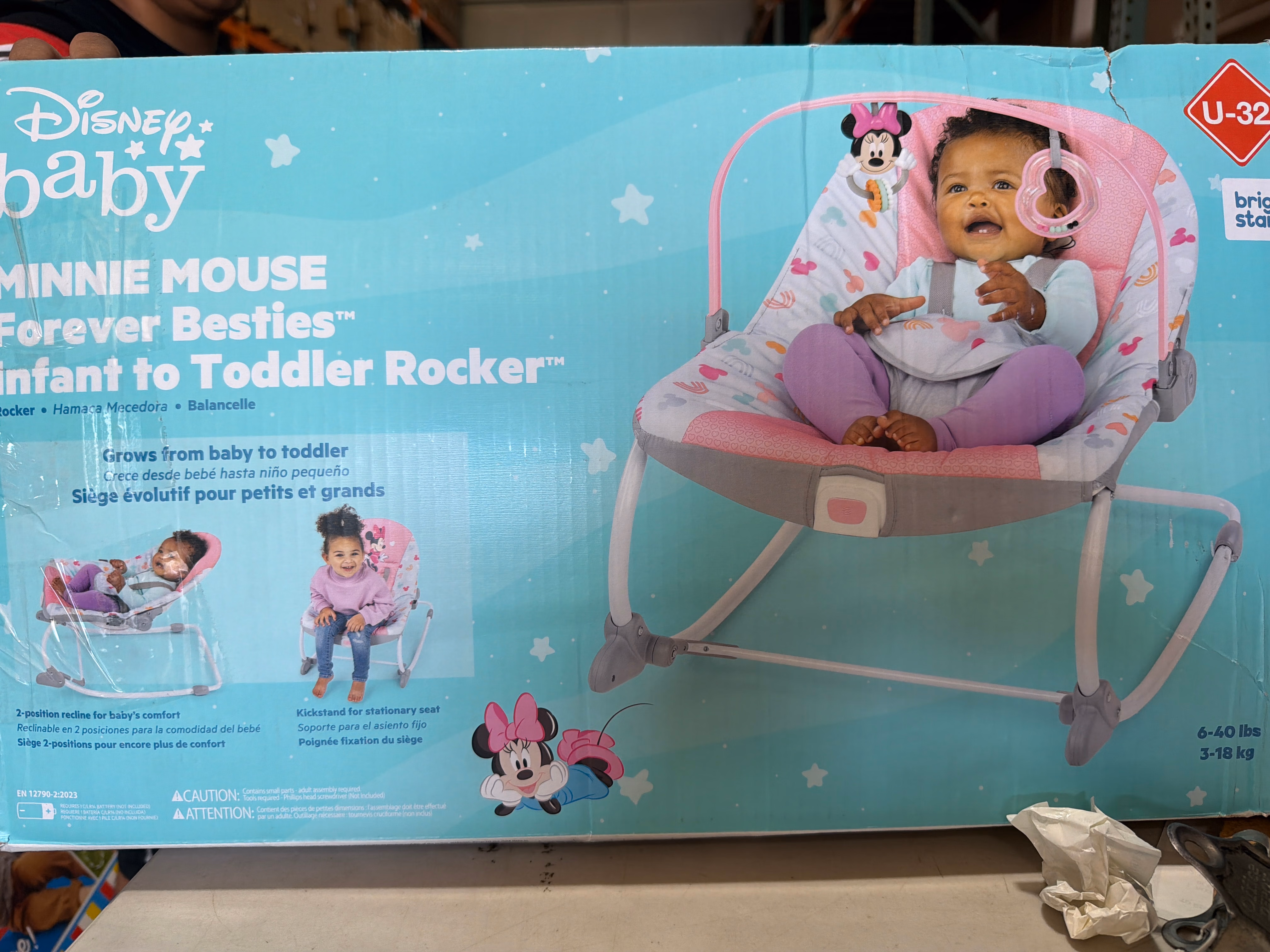 Bright Starts Minnie Mouse Infant Toddler Rocker Seat 12209 Forever Besties thumbnail 3