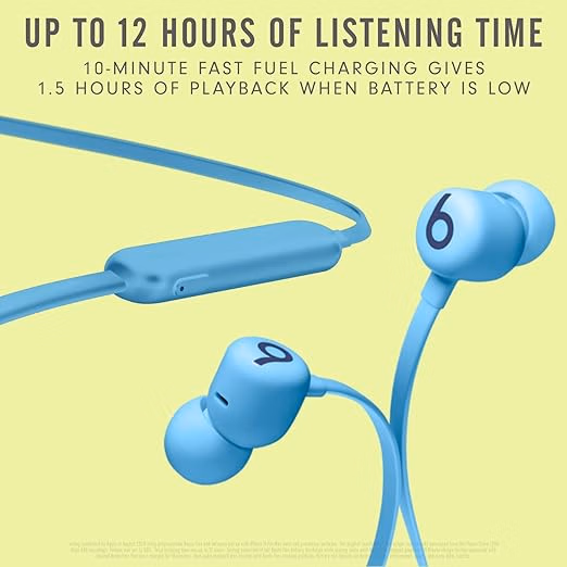 Beats Flex Wireless Earbuds - Apple W1 Headphone Chip, Magnetic Earphones, Class 1 Bluetooth, 12 Hours of Listening Time, Built-in Microphone - Flame Blue thumbnail 5