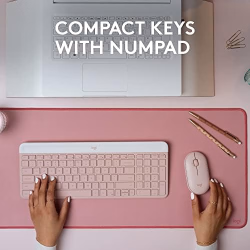 Logitech MK470 Slim Wireless Keyboard and Mouse Combo Ultra Quiet Rose thumbnail 3