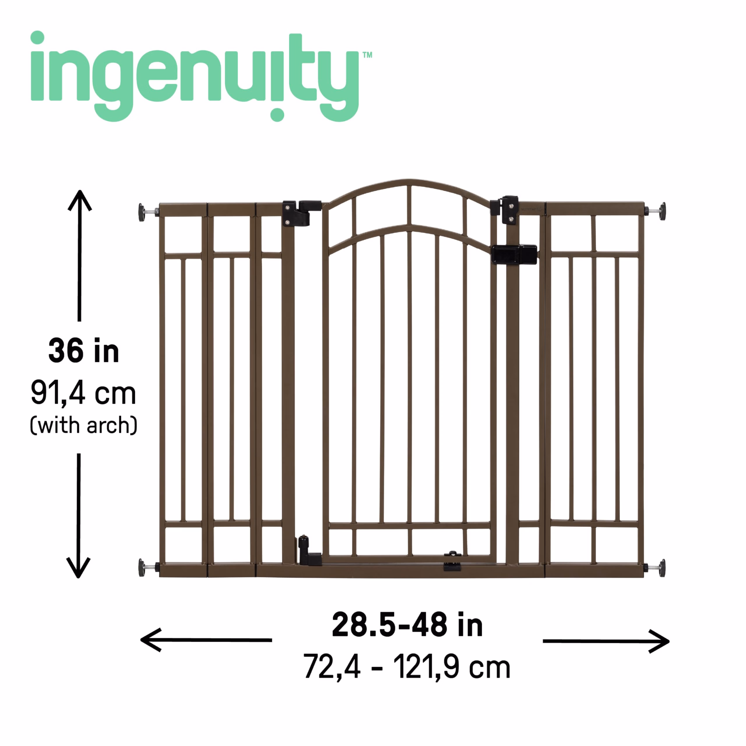 Ingenuity Decorative Extra Tall Baby Gate & Dog Gate 36" 07600CZ Bronze thumbnail 6