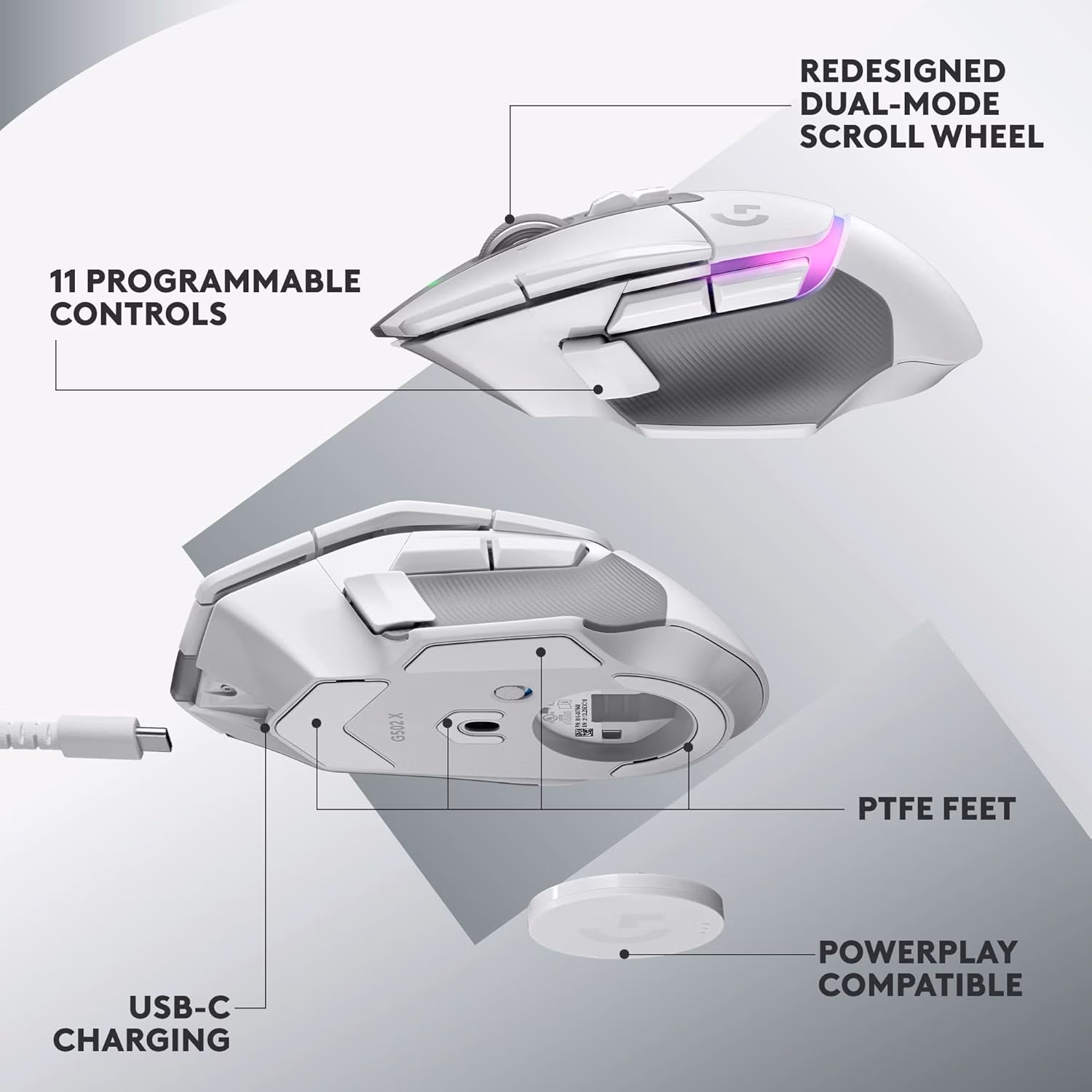 Logitech G502 X Plus Wireless LIGHTSPEED LIGHTSYNC RGB White thumbnail 3