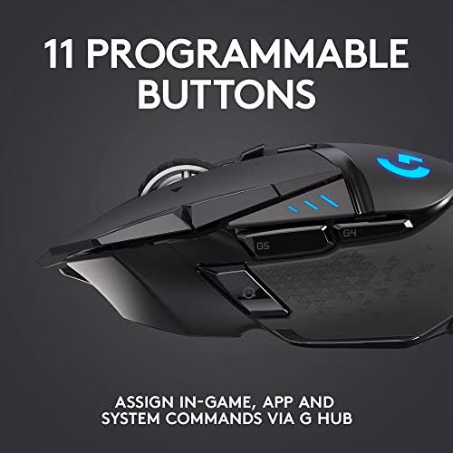 Logitech G502 Lightspeed Wireless Gaming Mouse with Hero 25K Sensor Black thumbnail 6