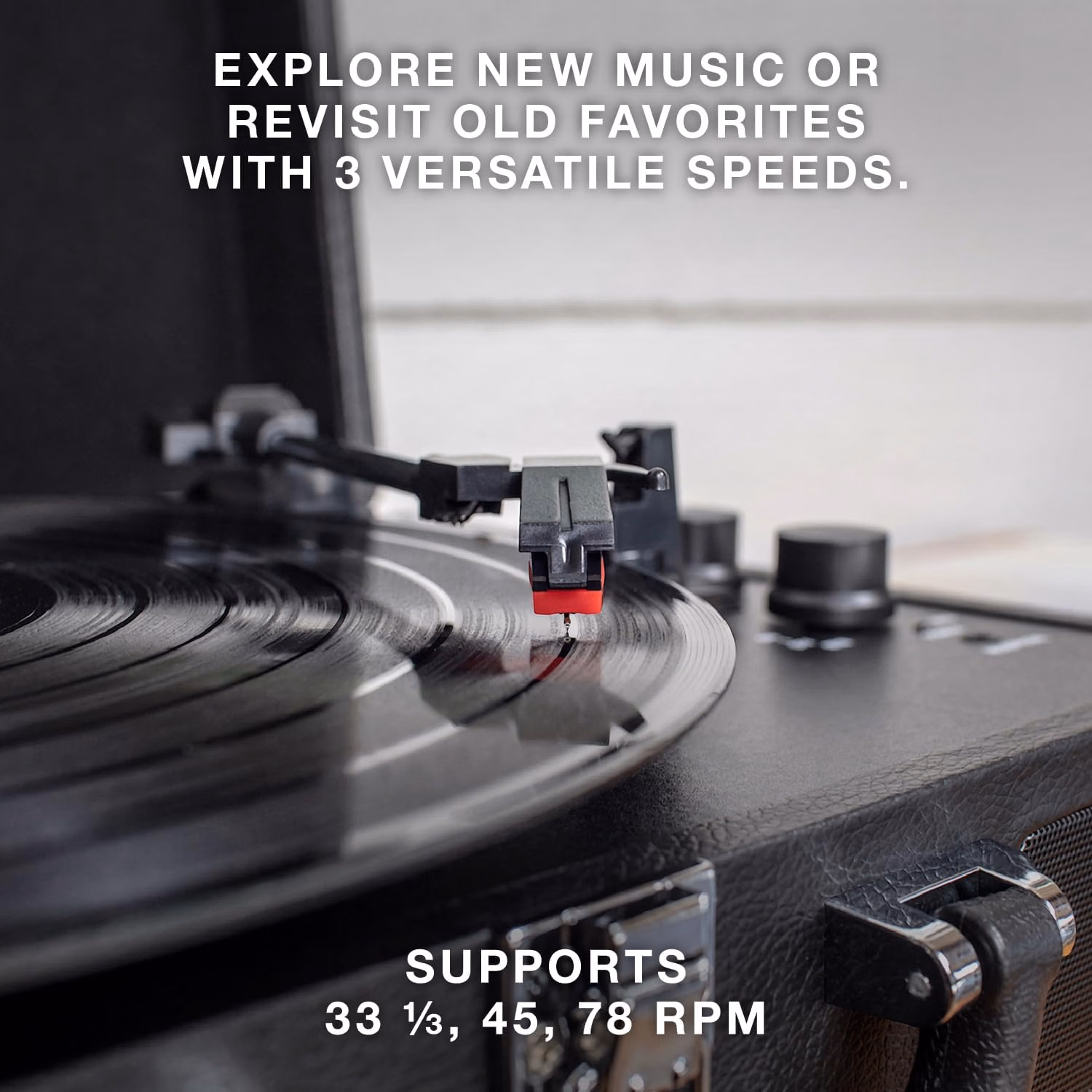 Victrola Journey Bluetooth Portable Suitcase Record FBA_VSC-550BT-WH White thumbnail 4