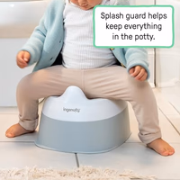 Ingenuity Ready Set Go Potty Training Toilet, Removable Bowl, Non-Skid Bottom, Wide Stable Base, Age 18 Months & Up, White & Grey thumbnail 4