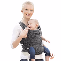 Boppy Baby Carrier - ComfyFit, Heathered Gray, Hybrid Wrap, 3 Carrying Positions, 0m+ 8-35lbs, Soft Yoga-Inspired Fabric with Integrated Storage Pouch thumbnail 1