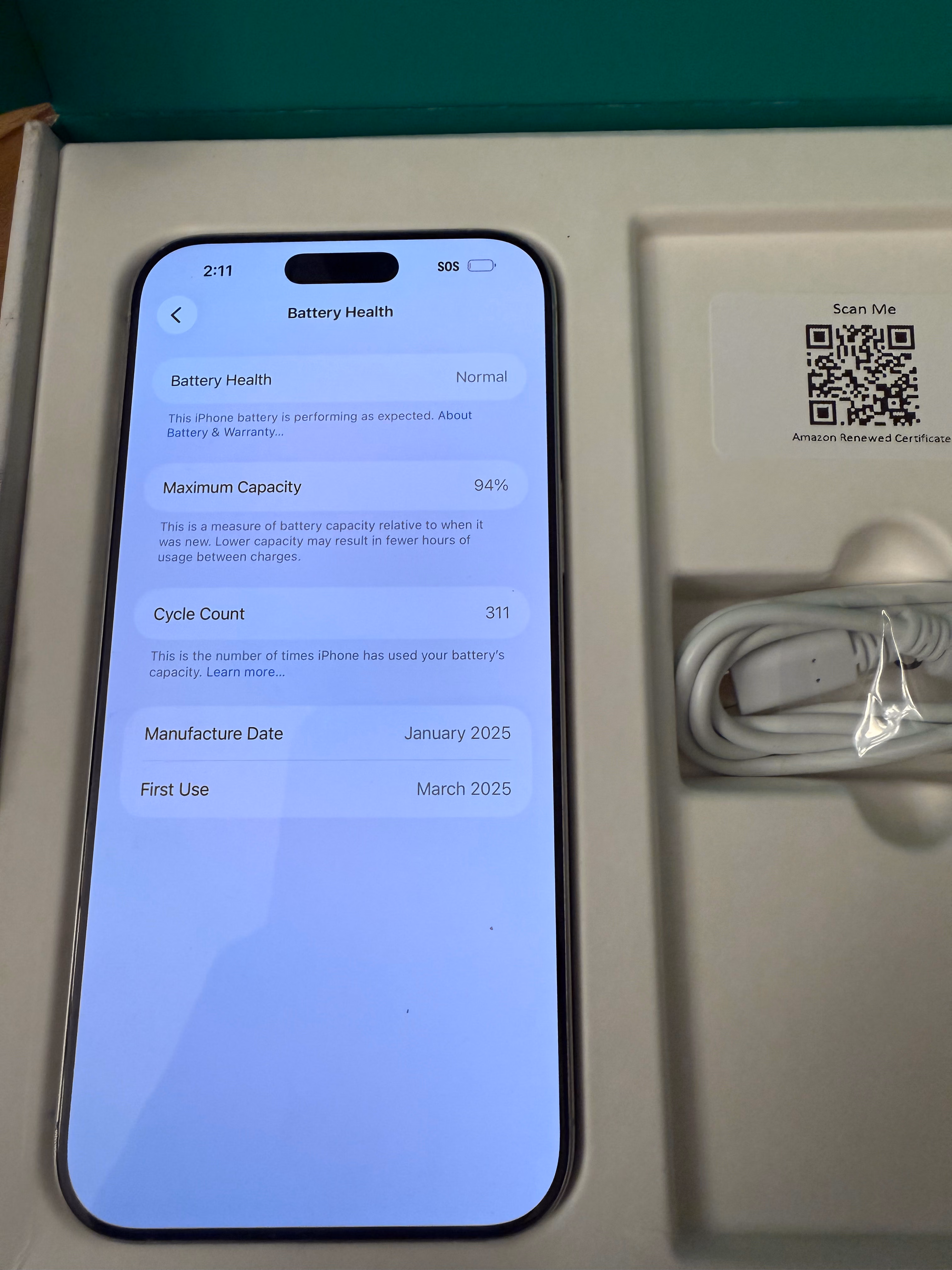 Apple iPhone (Amazon Renewed Premium) 16 Pro Max, US Version, 512GB, White Titanium - Unlocked thumbnail 4