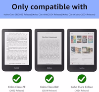 Case for 6" Kobo Clara Colour(2024)/Clara BW(2024)/Clara 2E(2022) - Slim Lightweight PU Leather Protective Smart Shell Cover with Auto Wake Sleep, Black thumbnail 2