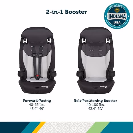 Safety 1st Grand 2-in-1 Booster Car Seat, Converts from High Back to Belt-Positioning Booster, High Back Seat for Kids 40-65, and Belt-Positioning 40-100 Pounds, Old Soul thumbnail 2