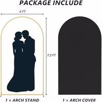 Neatsure Arch Backdrop Stand and Cover Set, 7.2FT Metal Photo Balloon Arch Backdrop Stand for Wedding Birthday Party Baby Shower Ceremony Graduation Decoration, Black thumbnail 2