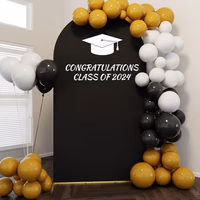 Neatsure Arch Backdrop Stand and Cover Set, 7.2FT Metal Photo Balloon Arch Backdrop Stand for Wedding Birthday Party Baby Shower Ceremony Graduation Decoration, Black thumbnail 5