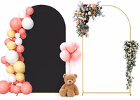Neatsure Arch Backdrop Stand and Cover Set, 7.2FT Metal Photo Balloon Arch Backdrop Stand for Wedding Birthday Party Baby Shower Ceremony Graduation Decoration, Black thumbnail 1