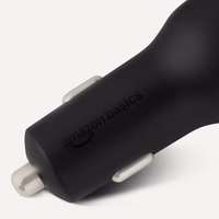 Amazon Basics Fast-Charging Car Charger, Dual-Port, 1 USBC+1 USB-A, 48W, Black thumbnail 3